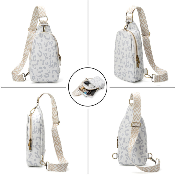 Wholesale Leopard print crossbody bag for women chest retro print waist bag shoulder bag