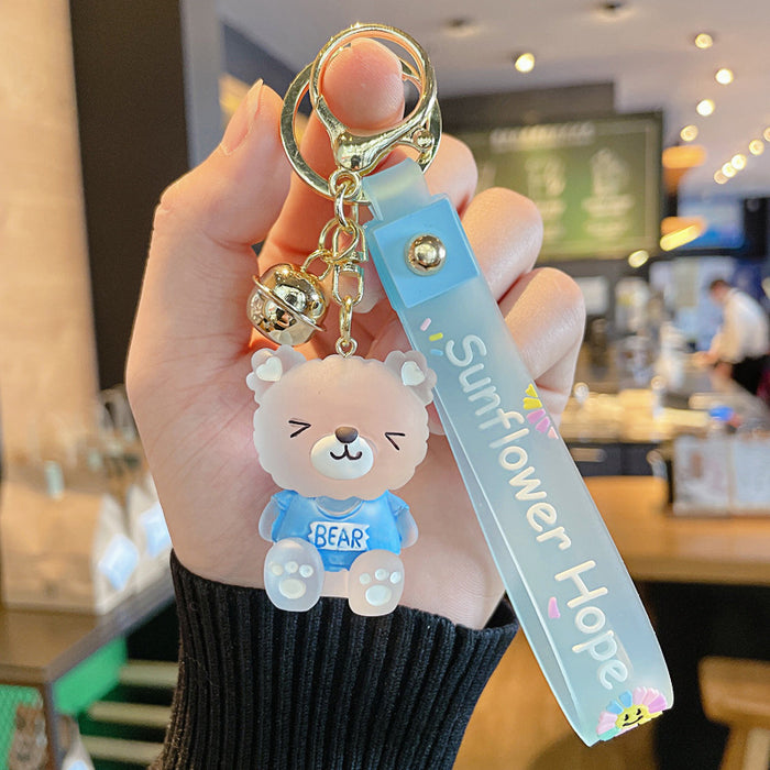 Wholesale Cute Sitting Crystal Bear Keychain