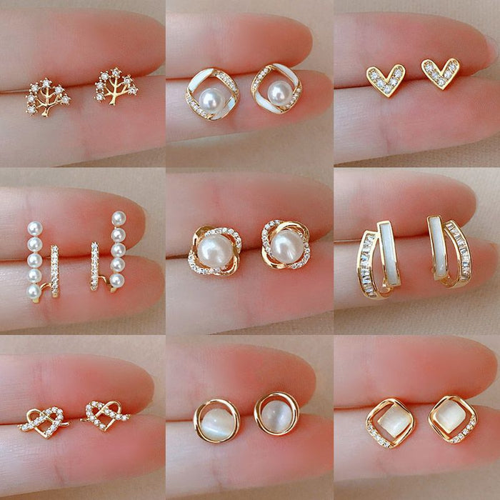Wholesale Pearl earrings, high-end earrings, temperament, personality, retro earrings, light luxury, atmospheric texture