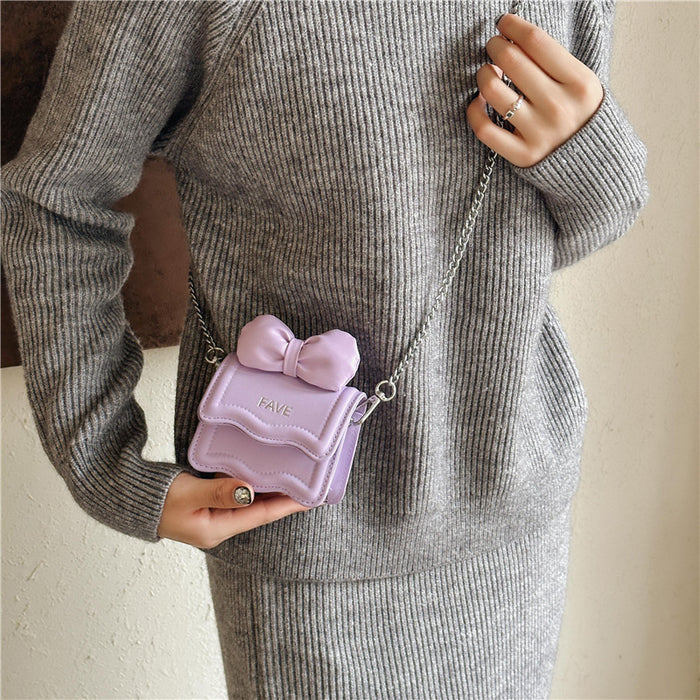 Wholesale Children's bag new cute bow mini square bag high-grade chain girls' hand bag messenger bag