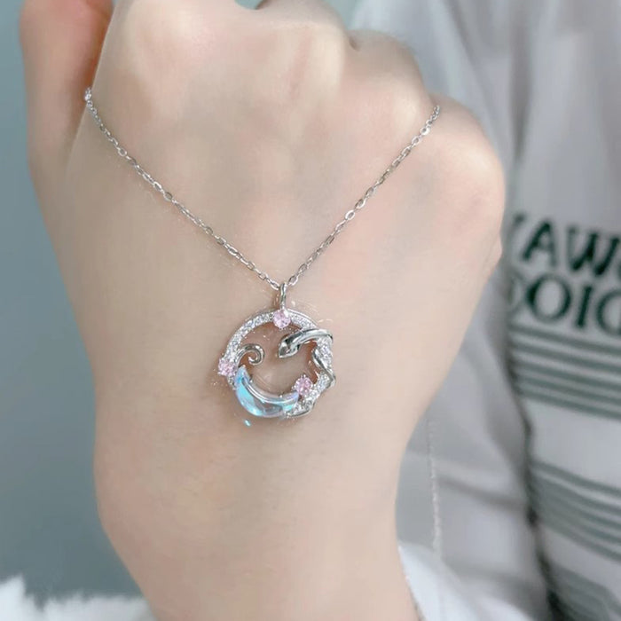 Wholesale Zircon necklace new niche design titanium steel non fading collarbone chain