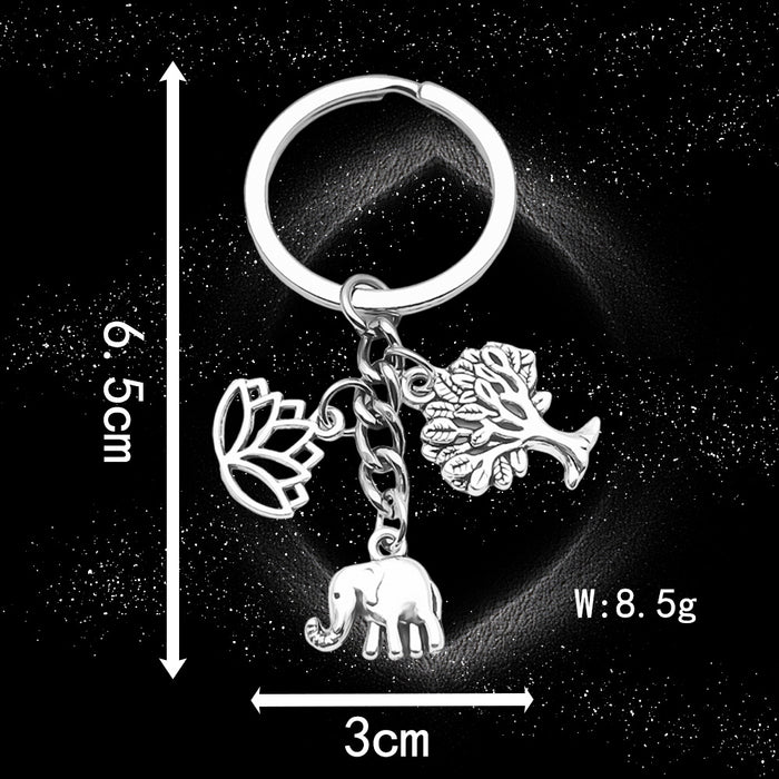 Wholesale Antique silver enamel metal keychain