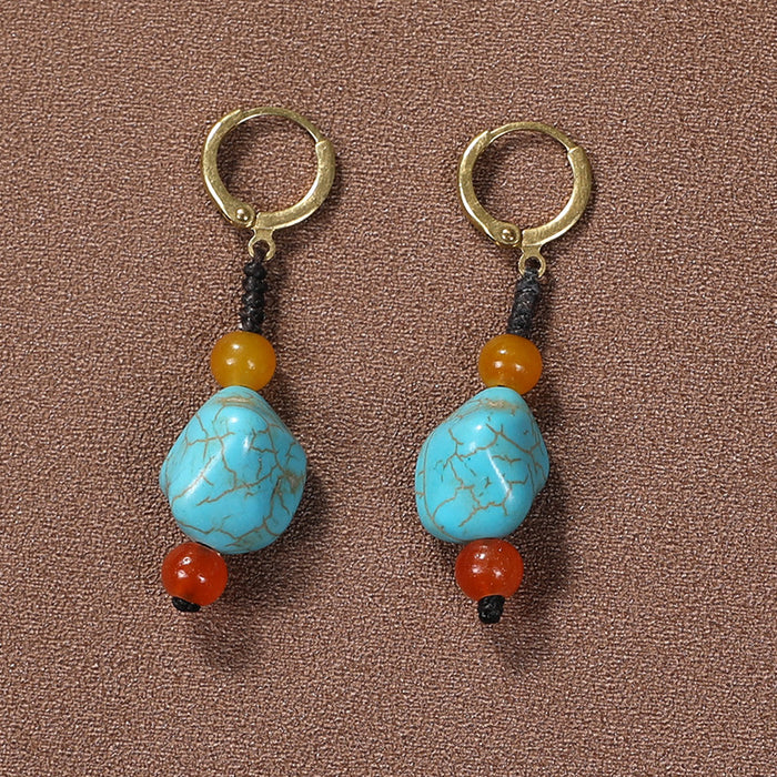 Wholesale Braided Turquoise Earrings JDC-ES-NanH001