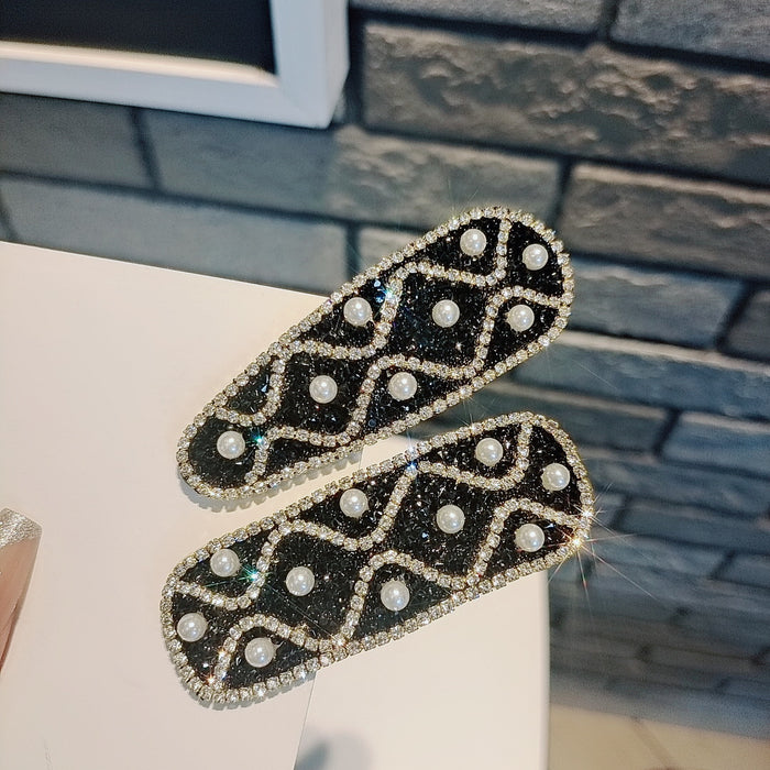 Wholesale Pearl Rhinestone Hairpin Side Clip Bangs Clip Back Head