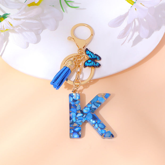 Wholesale Letter Keychain Tassel Butterfly Girl Bag Pendant