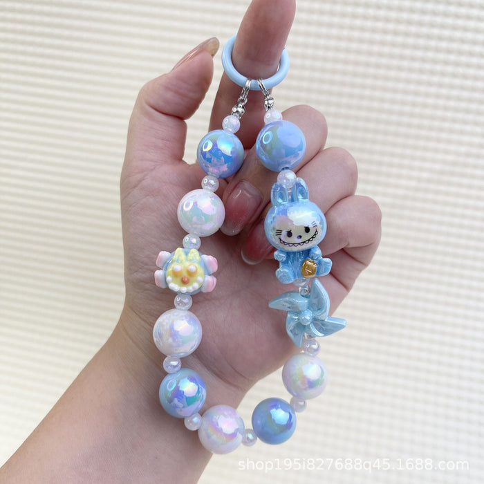 Wholesale Cartoon windmill hand-painted beads mobile phone chain bag decoration pendant accessories mobile phone chain