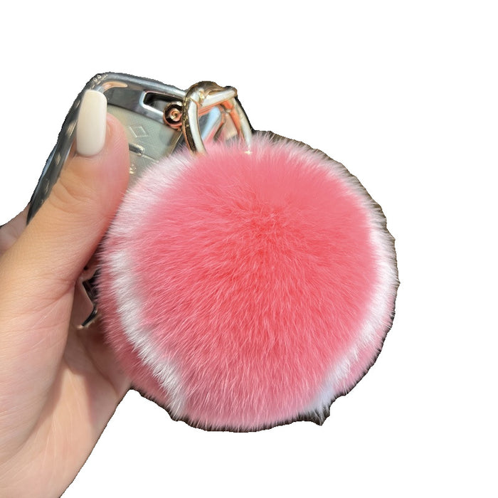 Wholesale Imitation Otter Rabbit Hair Car Keychain Pendant Plush Ball Book Bag Pendant
