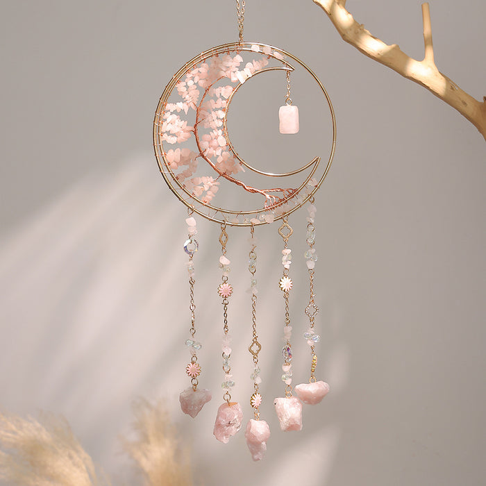 Wholesale Tree of Life Sun Catcher Colorful Crushed Stone Crysta Window Decorative Wind Chime