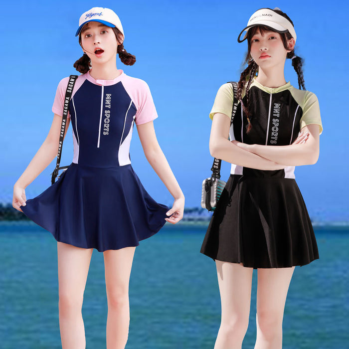 Wholesale Swimsuit one-piece skirt style sun protection swimsuit new hot spring swimsuit