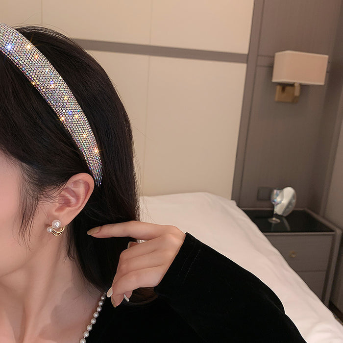 Wholesale Rhinestone Fabric Full Diamond Wide Brim Headband JDC-HD-BoYue002