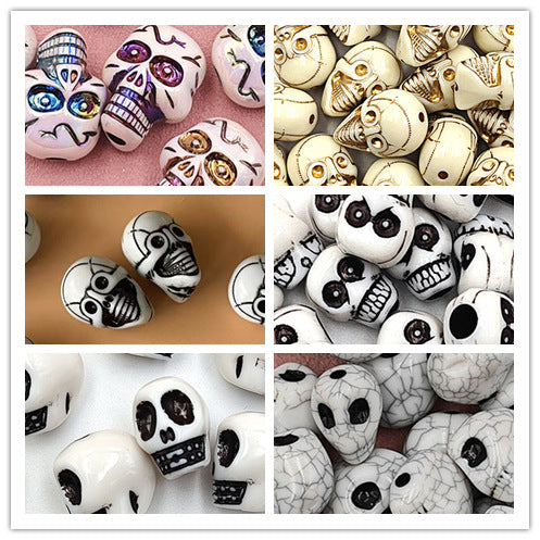 Wholesale Acrylic Skull Loose Beads – DIY Phone Keychain Car Charms