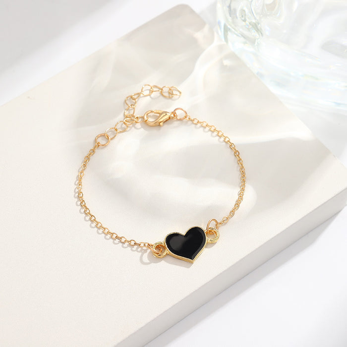 Wholesale Peach Heart Dripping Oil Bracelet Popular Jewelry Love Shaped