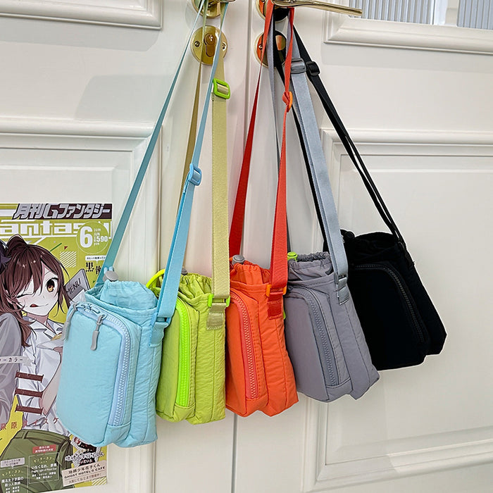 Wholesale 2025 New Outdoor Travel Water Bottle Bag with Mobile Phone Bag Cross-Body Bag for Men and Women Casual Sports Satchel Drawstring Small Bag