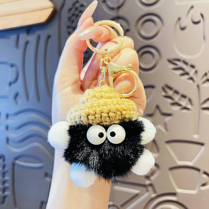 Wholesale Cute Woolen Hat Small Coal Balls Plush Keychains JDC-KC-Hangl005