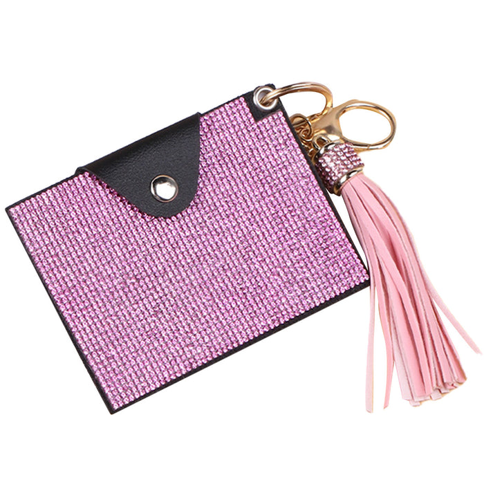 Wholesale Glass Tassel Keychain Card Holder Chic Trendy Car Key Accessory Gift For Party Boutique Resale