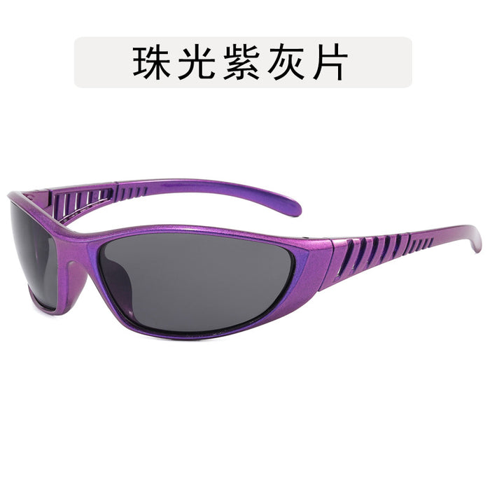 Wholesale Sports sunglasses, silver fashionable glasses, personalized cycling, futuristic, versatile sunglasses