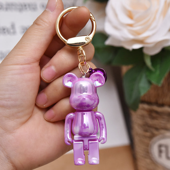 Wholesale Creative cartoon acrylic colorful bear key chain fashion car bag key chain pendant gift