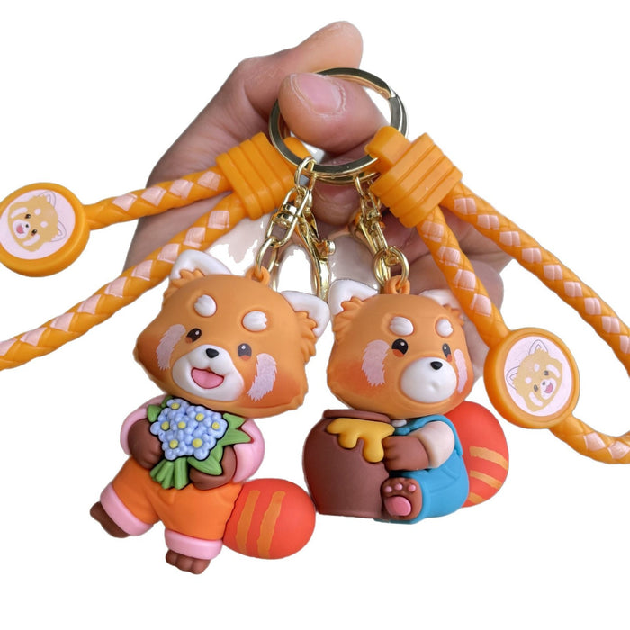 Wholesale Naughty Panda Keychain Cartoon Cute Bear Doll Bag Pendant Car Keychain Small Gift Wholesale