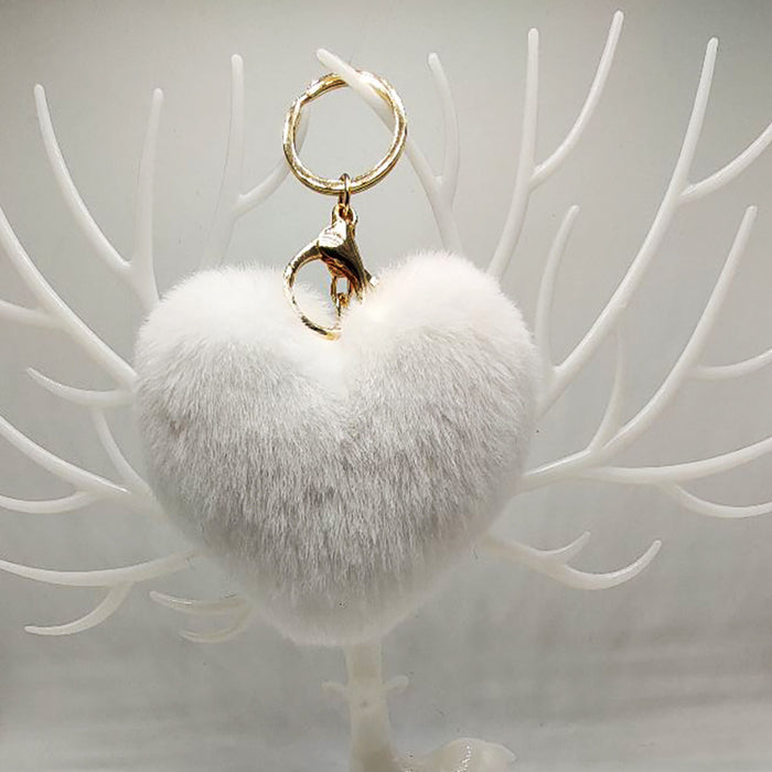 Wholesale Love Heart Plush Peach Heart Keychain Car Keychain Plush Pendant