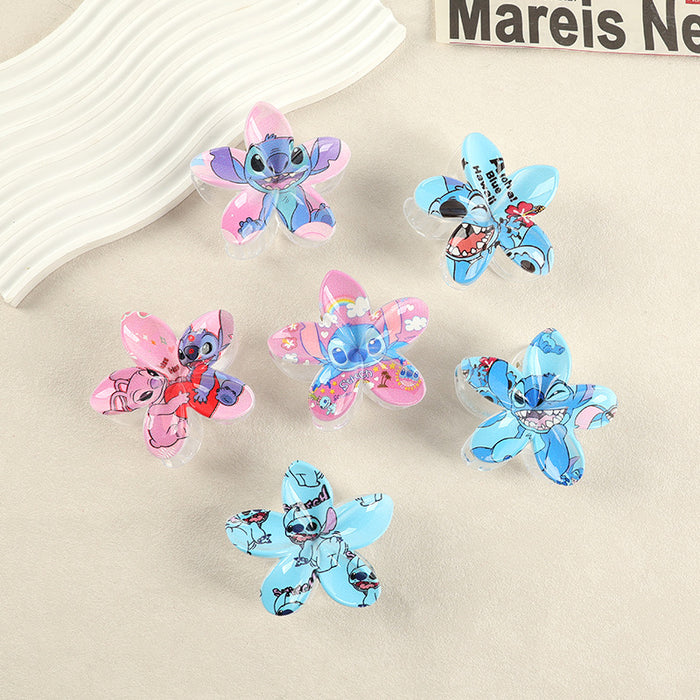 Wholesale Frangipani Printed Plastic Hair Clips