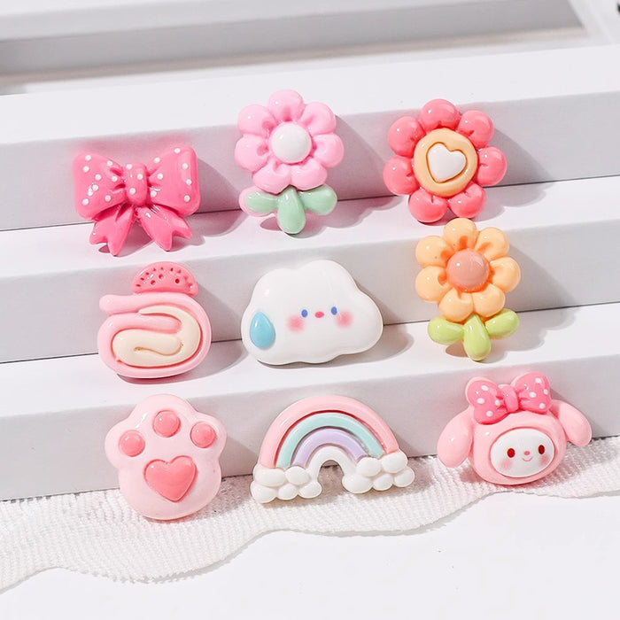 Wholesale Cartoon Clouds Rainbow Flower Bow Optional Shoe Buckle Accessories Removable Shoe Flower Decorative Buckle