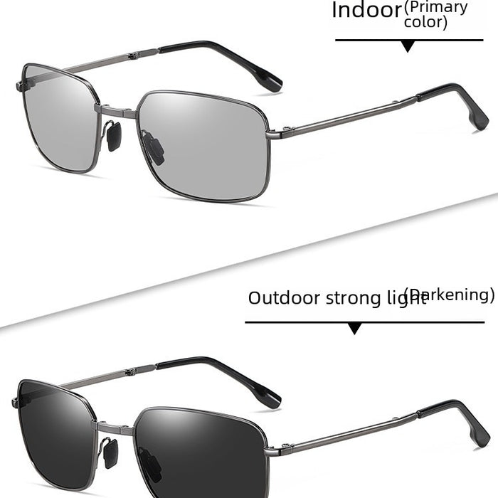 Wholesale Metal folding sunglasses for men, fashionable and high-end, sunscreen and radiation resistant sunglasses for women