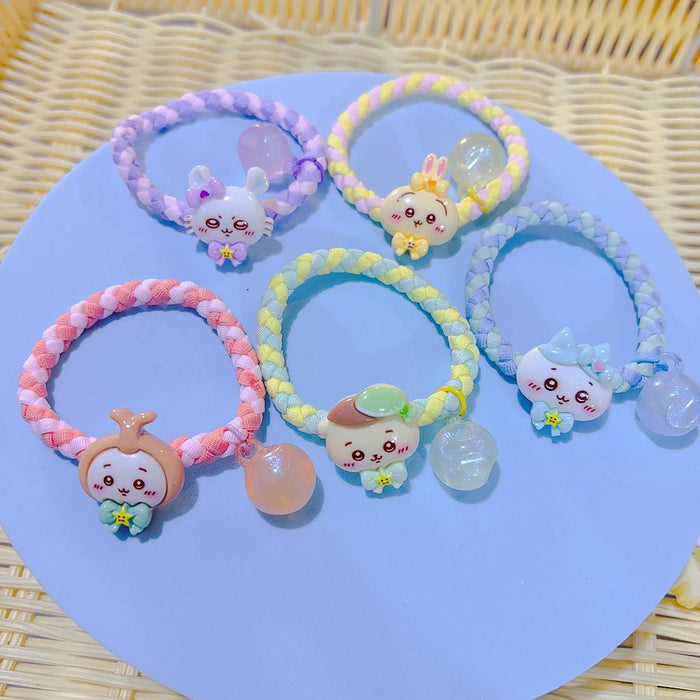 Wholesale 5pcs Leather Band Hair Rope Braided Hair Rope Hair Accessories for Women