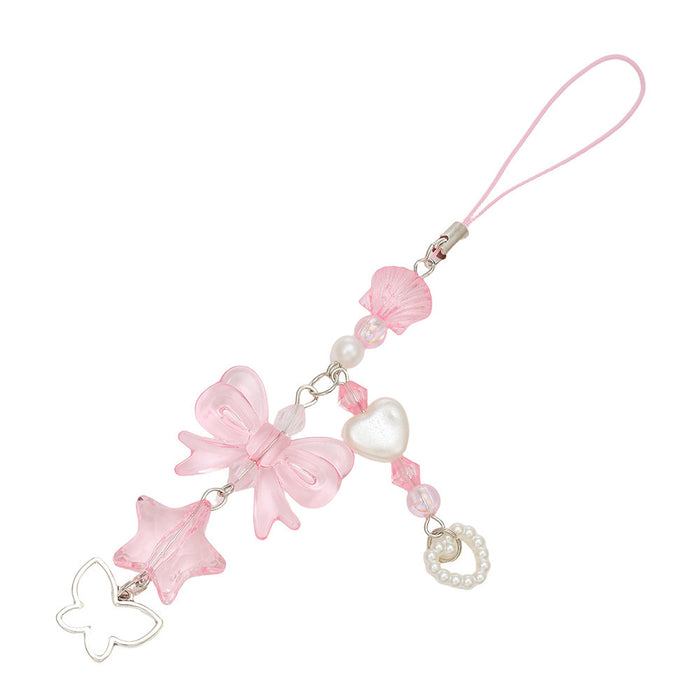 Wholesale Cute beaded phone charm keychain