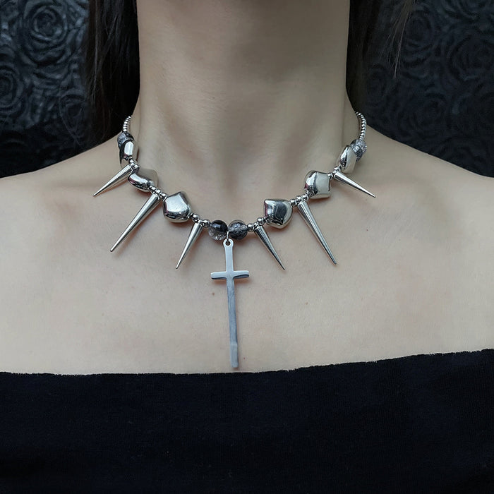 Wholesale Exaggerated punk necklace for men and women, irregular niche clavicle chain, hip-hop necklace