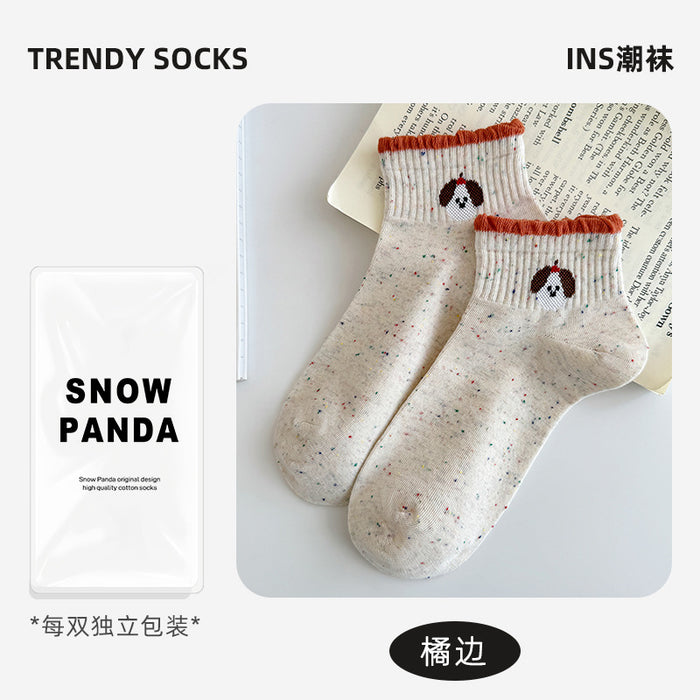 Wholesale Socks thin mesh breathable bow embroidered short tube socks boneless socks