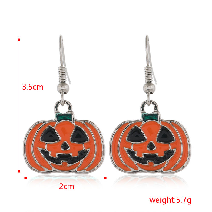 Wholesale Halloween Series Skull Spider Pumpkin Alloy Earrings JDC-ES-HengX006