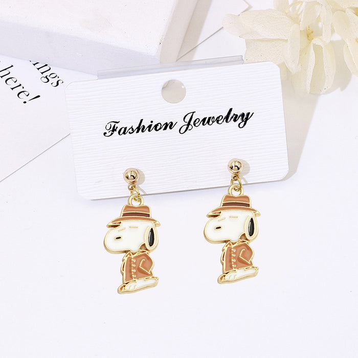 Wholesale Cute Cartoon Short Stud Earrings 925 Silver Jewelry Accessory for Women Gift MOQ≥2