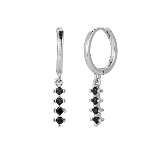 Wholesale Round Zircon Row of Diamond Earrings