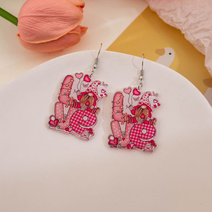 Wholesale Cartoon Valentine's Day Love Dwarf Acrylic Earrings JDC-ES-MDD104