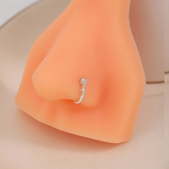 Wholesale personality U-shaped nose clip simple fashion temperament geometric round diamond
