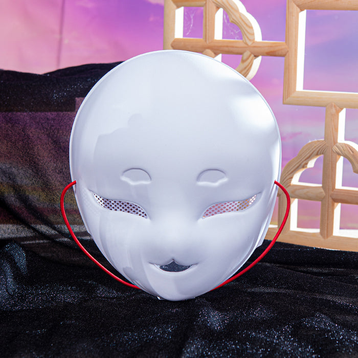 Wholesale With mesh matte white cat face white embryo mask COS party hand-painted embryo white frosted fox mask