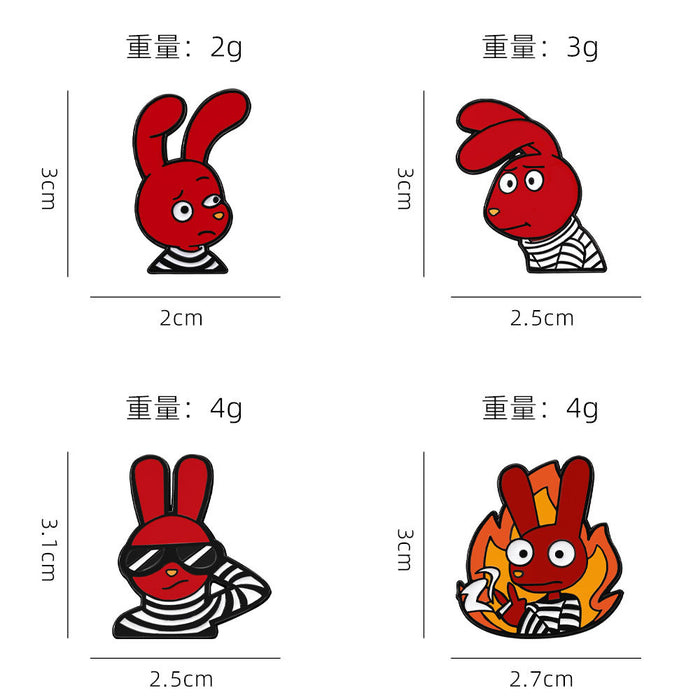 Wholesale Anime rabbit prison brooch animal peripheral versatile metal badge clothing bag accessories collar pin brooch