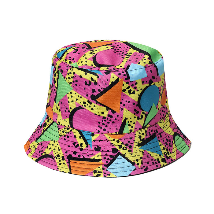 Wholesale Vintage Geometric Rhombus Leopard Bucket Hat JDC-FH-Yuanb027