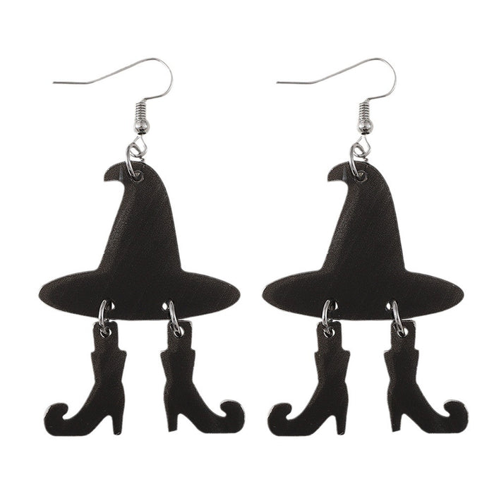 Wholesale  Gothic Wind Witch Hat Boots Pendant Earrings Acrylic Ear Jewelry  Gift