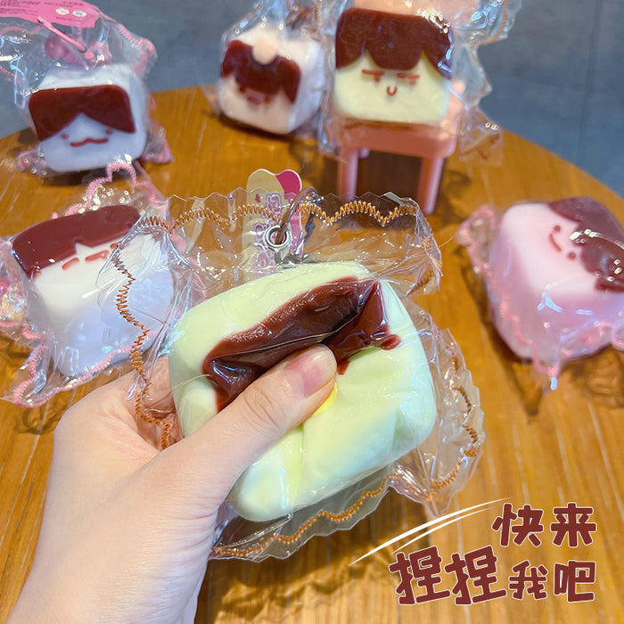 Wholesale Trendy Block Design Food Grade Silicone Squishy Keychain Stress Relief Toy Fashion Accessory Gift