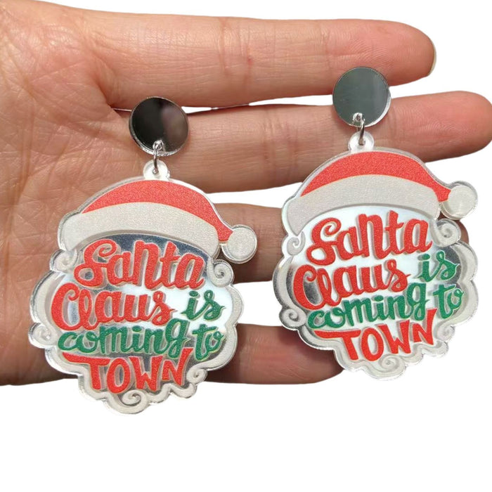 Wholesale Christmas Cartoon Acrylic Earrings Fashion Jewelry Accessory for Gift MOQ≥2