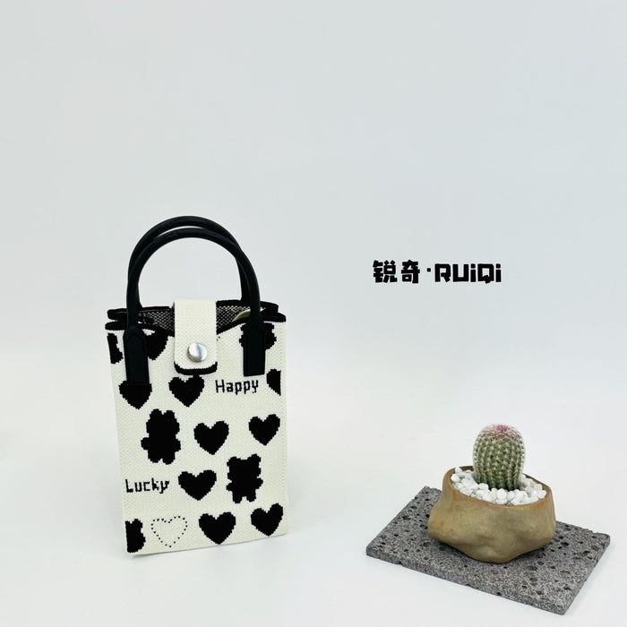 Wholesale Cute Cartoon Knitted Mobile Phone Bag  Easiest for Match Shoulder Bag Coin Crossbody Portable