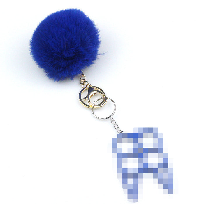 Wholesale 8cm Wool Ball Multifunctional Alloy Keychain 2-piece Set JDC-KC-TouMS073