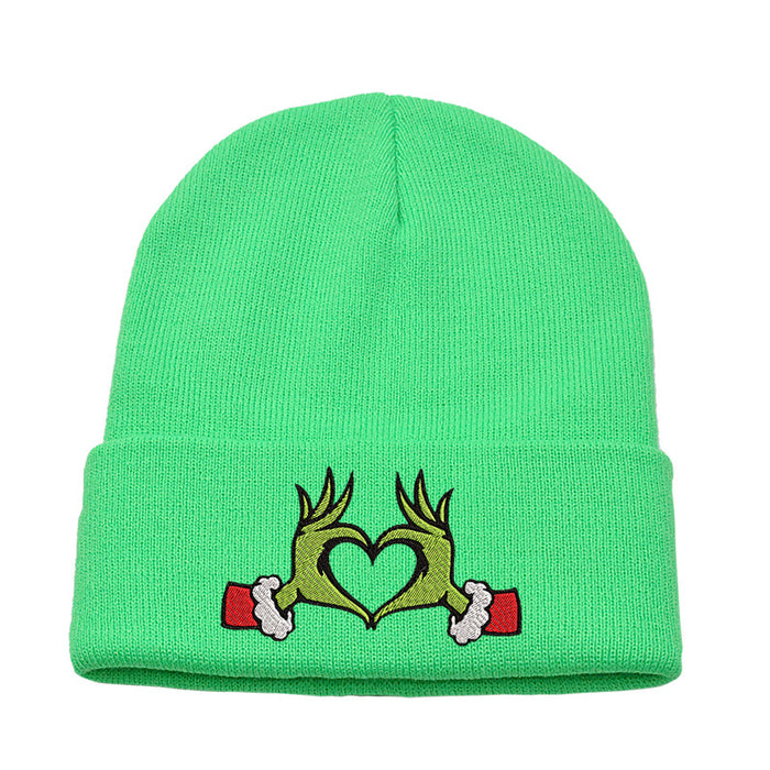 Wholesale Christmas Embroidery Acrylic Wool Knitted Hat JDC-FH-HaiPu011