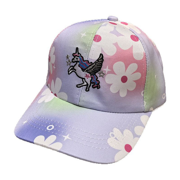 Wholesale Children's Unicorn Embroidered Baseball Hat, Cute Cartoon Duck Tongue Hat, Sunscreen and Sunshade Hat