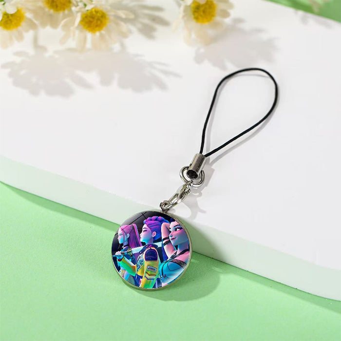 Wholesale K-pop anime crystal phone charm Keychains