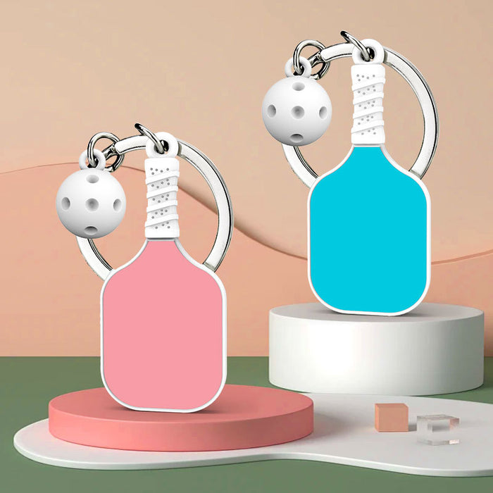 Wholesale Pickleball metal keychain car keychain pendant cultural and creative pickleball mini pickleball small gift