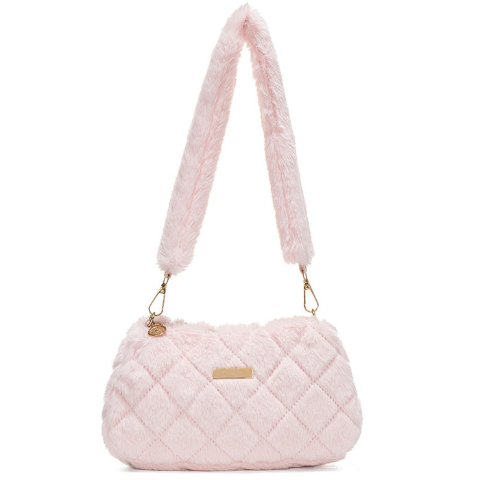 Wholesale Autumn and Winter Plush Bags New Versatile Shoulder Bags Niche Design High-end Armpit Bags JDC-SD-JF004