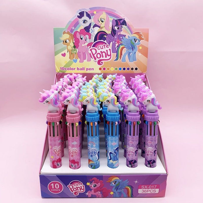 Wholesale Cute Cartoon 10-Color Clickable Ballpoint Pen