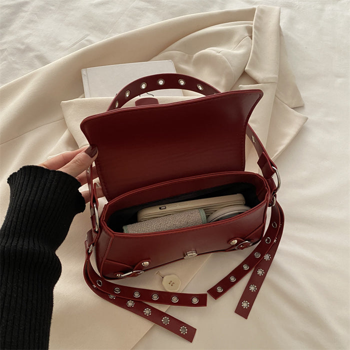 Wholesale Texture rivet personalized design single shoulder crossbody